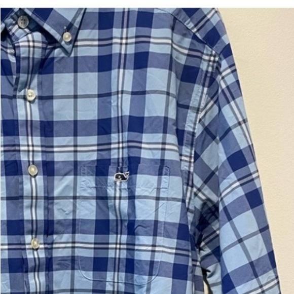 Vineyard Vines Blue Plaid Classic Fit Tucker Button-Up Shirt Medium NWOT - Picture 3 of 4